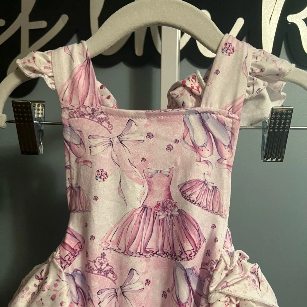 Pete & Lucy Princess Dancer Tie Tank Ruffle Romper NWT 3-6 months